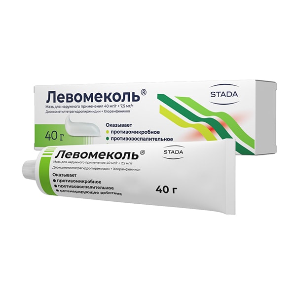 Мазь Левомеколь 40 мг/г+7.5 мг/г 40 г